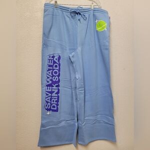 Poppi Womens Sweat Pants Blue 1x Nwt